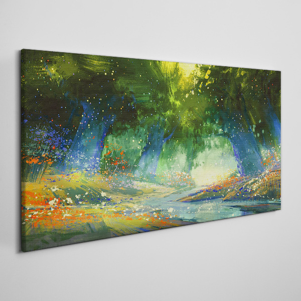Green forest in the morning light Canvas print