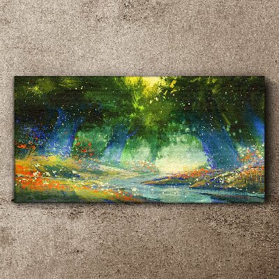 Green forest in the morning light Canvas print