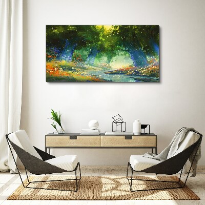 Green forest in the morning light Canvas print