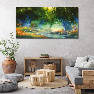 Green forest in the morning light Canvas print