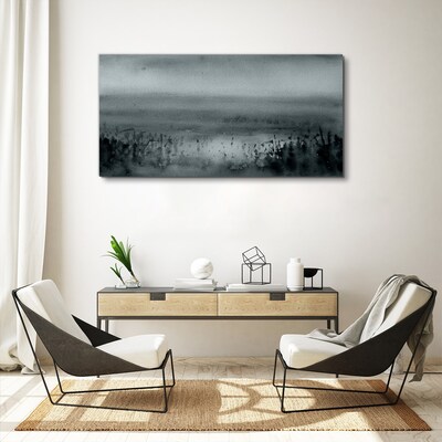 Gray-rocky misty landscape Canvas print