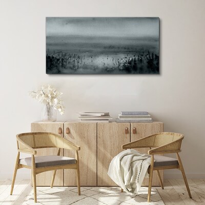 Gray-rocky misty landscape Canvas print
