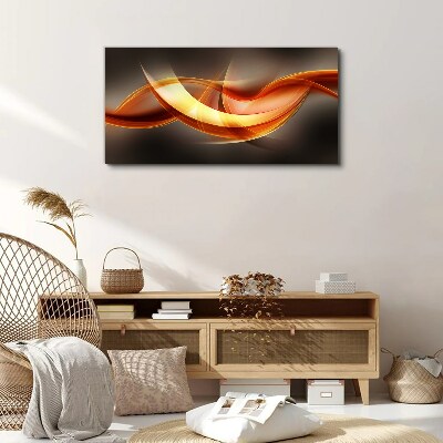 Dynamic waves of warm colors Canvas print