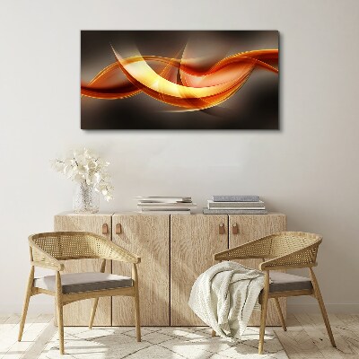 Dynamic waves of warm colors Canvas print