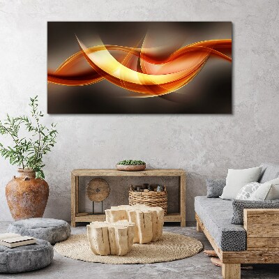 Dynamic waves of warm colors Canvas print
