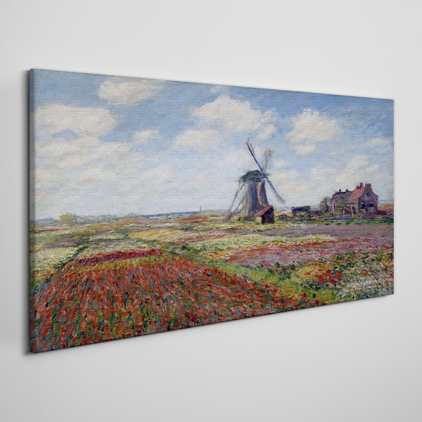Landscape with a windmill Canvas print