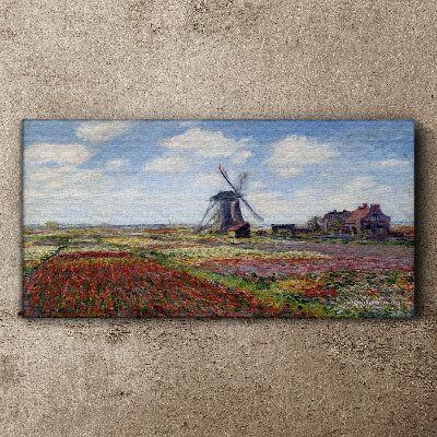 Landscape with a windmill Canvas print