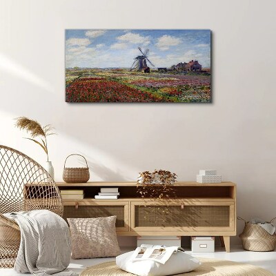 Landscape with a windmill Canvas print