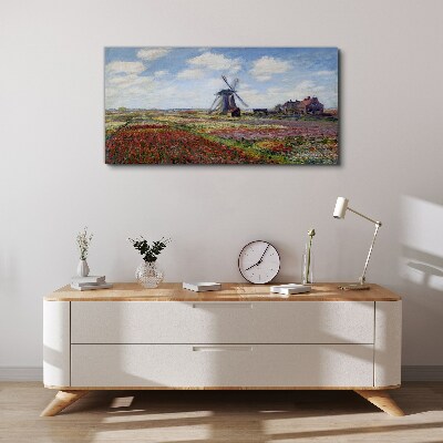 Landscape with a windmill Canvas print