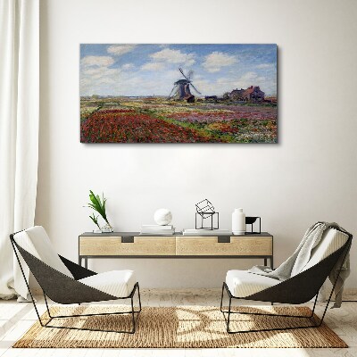 Landscape with a windmill Canvas print
