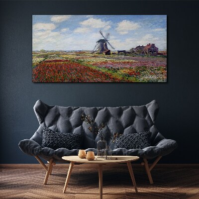Landscape with a windmill Canvas print