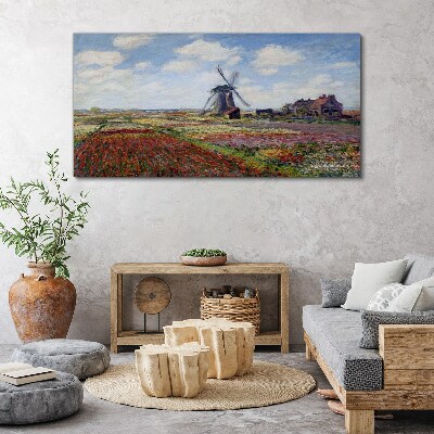 Landscape with a windmill Canvas print