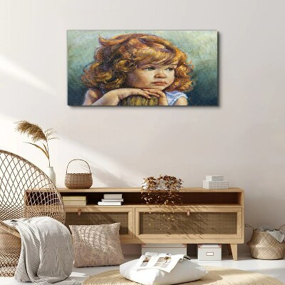 A thoughtful girl with red hair Canvas print