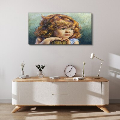 A thoughtful girl with red hair Canvas print