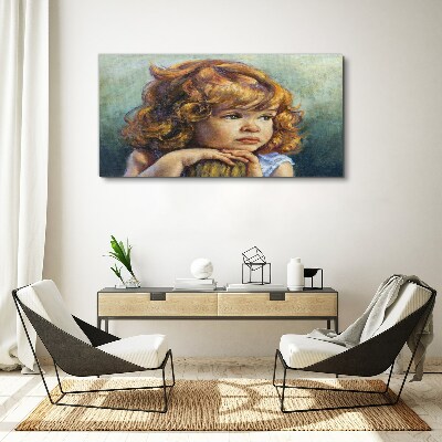 A thoughtful girl with red hair Canvas print