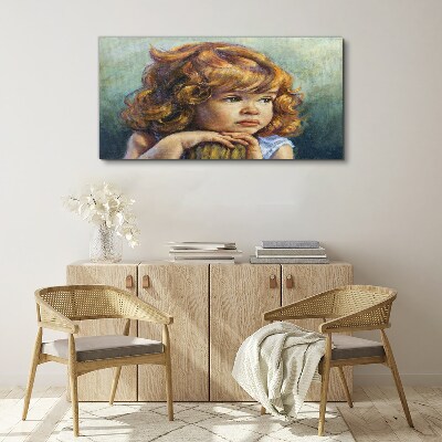 A thoughtful girl with red hair Canvas print