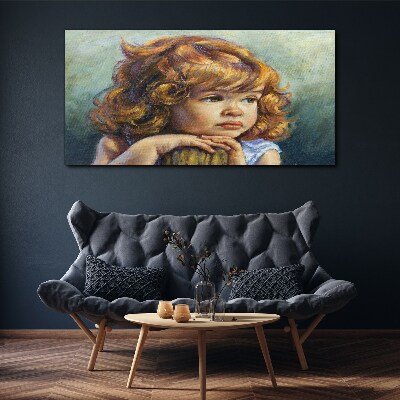 A thoughtful girl with red hair Canvas print