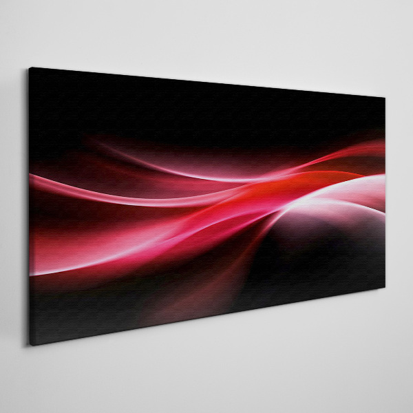 Dynamic waves of red and black Canvas print