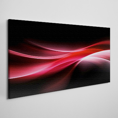 Dynamic waves of red and black Canvas print