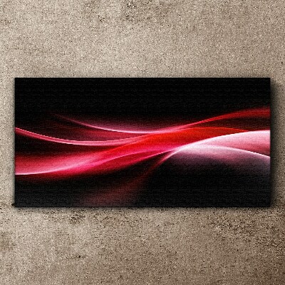 Dynamic waves of red and black Canvas print