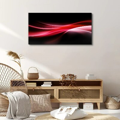 Dynamic waves of red and black Canvas print