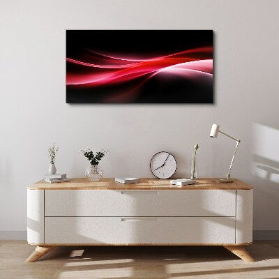 Dynamic waves of red and black Canvas print