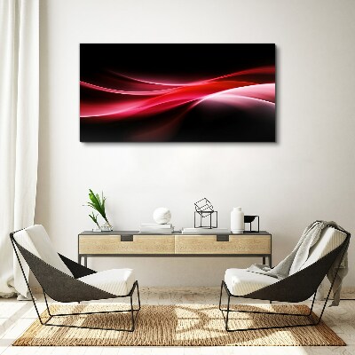 Dynamic waves of red and black Canvas print