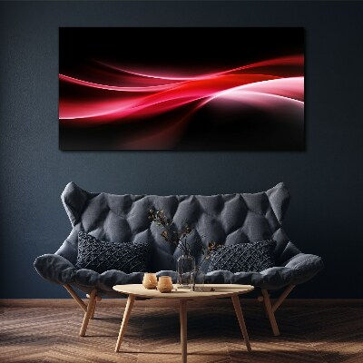 Dynamic waves of red and black Canvas print