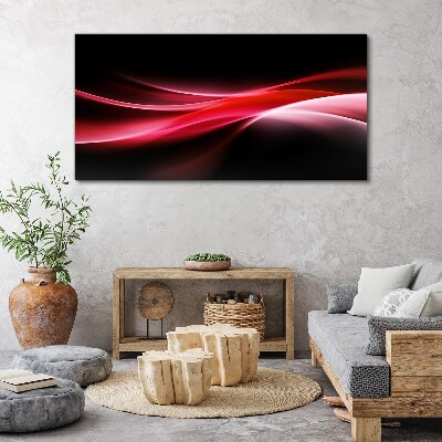 Dynamic waves of red and black Canvas print