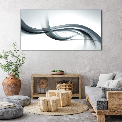 Waves in shades of gray Canvas print