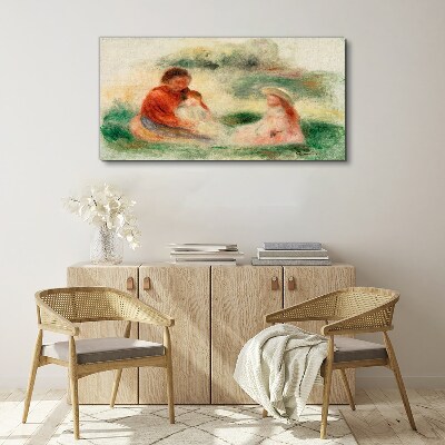 Modern young family Canvas print