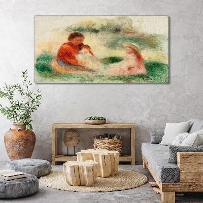 Modern young family Canvas print