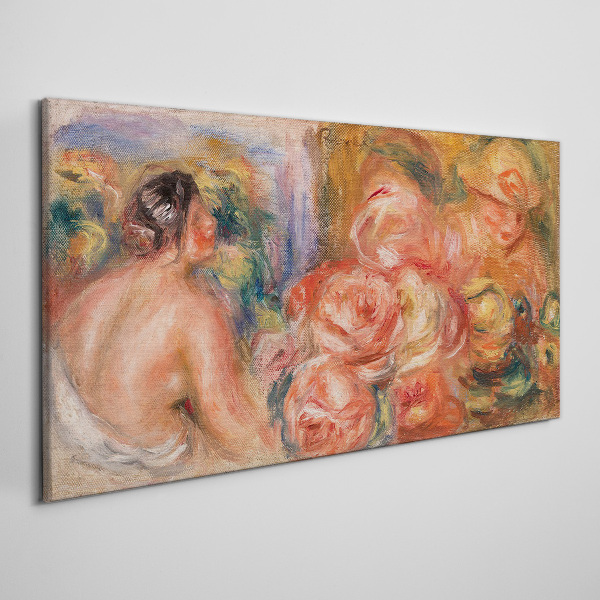 Flowers and a woman Canvas print