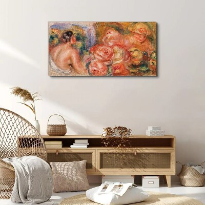 Flowers and a woman Canvas print