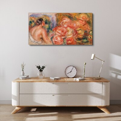 Flowers and a woman Canvas print
