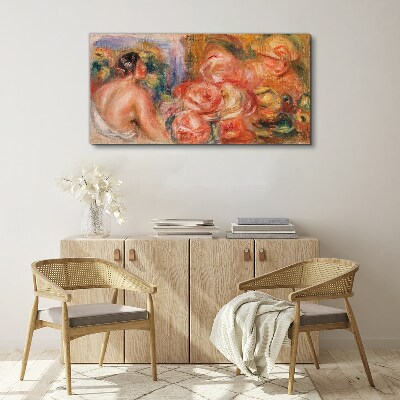 Flowers and a woman Canvas print