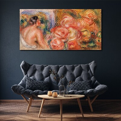 Flowers and a woman Canvas print