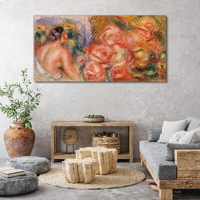 Flowers and a woman Canvas print