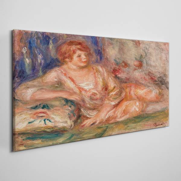 A quiet moment with flowers in the background Canvas print