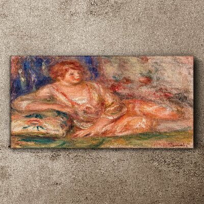 A quiet moment with flowers in the background Canvas print