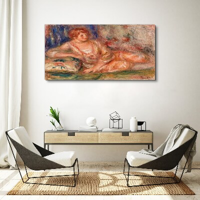 A quiet moment with flowers in the background Canvas print
