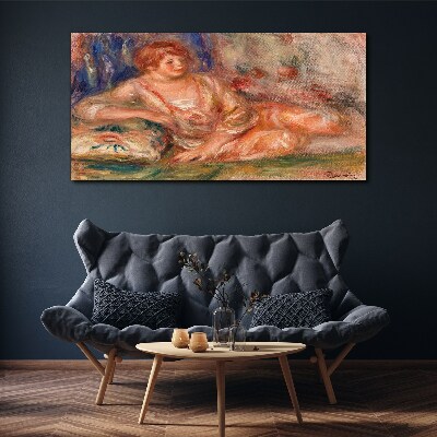 A quiet moment with flowers in the background Canvas print