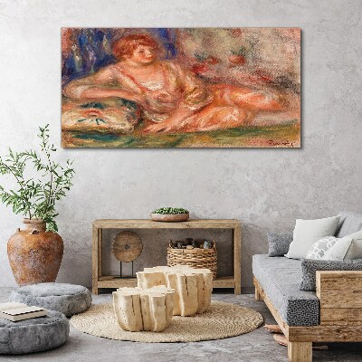 A quiet moment with flowers in the background Canvas print
