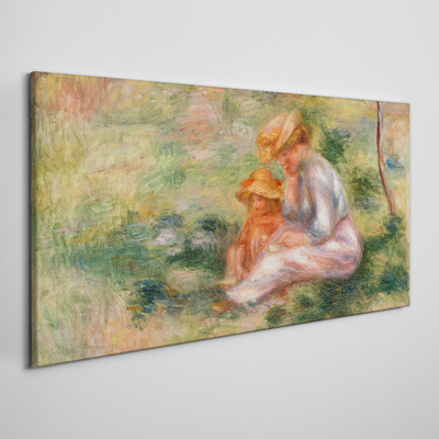 Meadow women child Canvas print