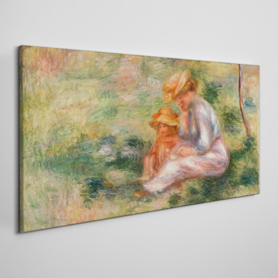 Mother and daughter in the summer sun Canvas print