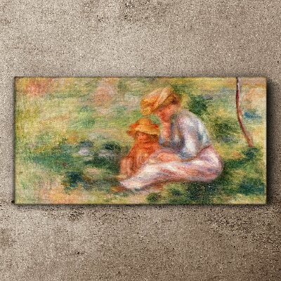 Meadow women child Canvas print