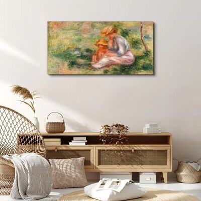 Mother and daughter in the summer sun Canvas print