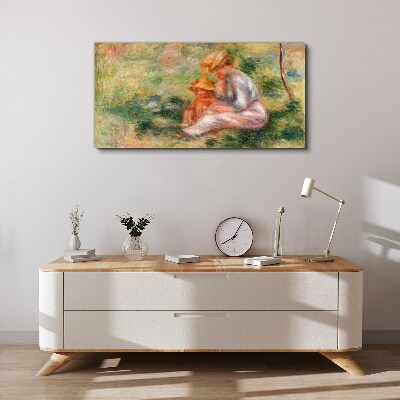 Mother and daughter in the summer sun Canvas print