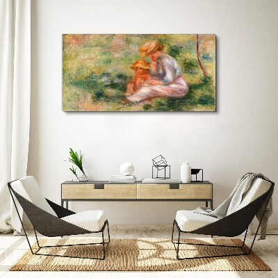 Mother and daughter in the summer sun Canvas print