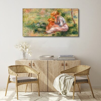 Mother and daughter in the summer sun Canvas print